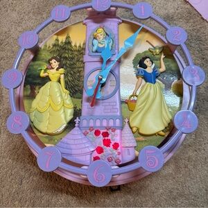 Vintage 2005 Disney Princess Animated Wall Clock Works